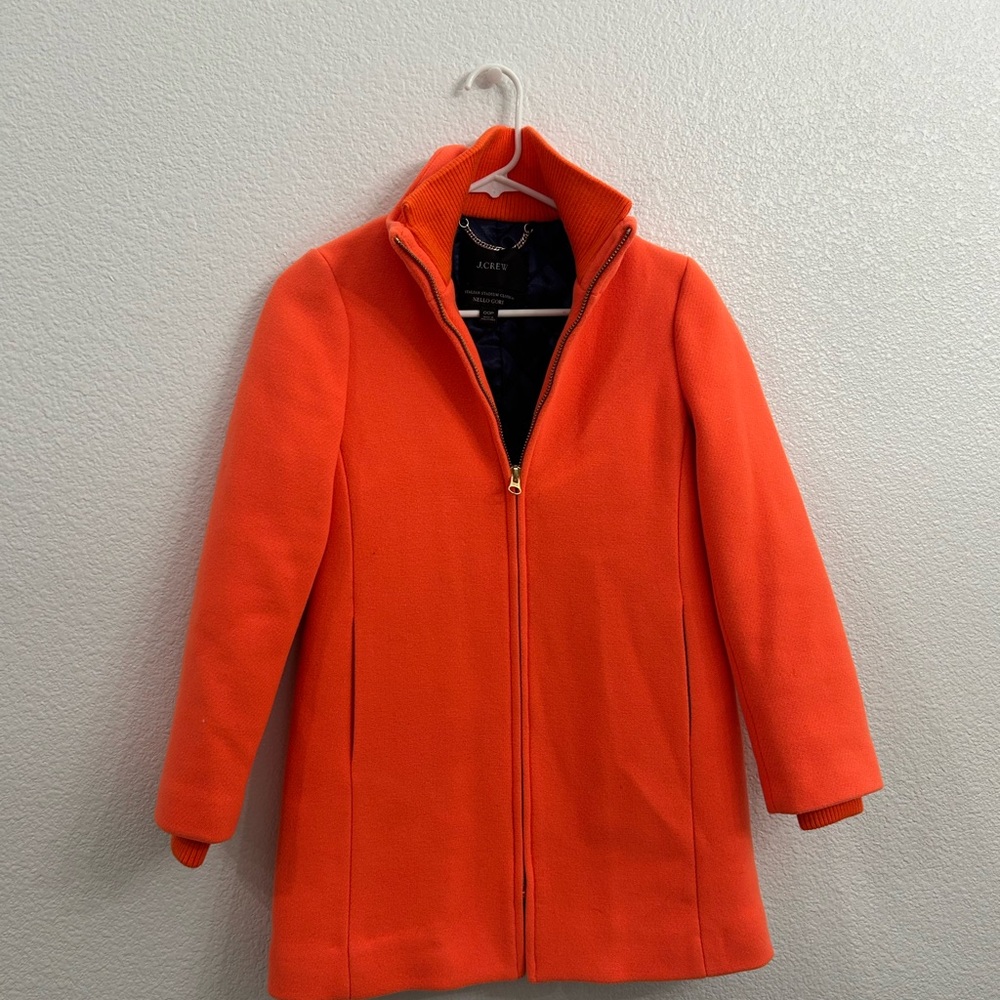 J. Crew Orange Lodge Wool 00p Coat Jacket - Picture 2 of 8